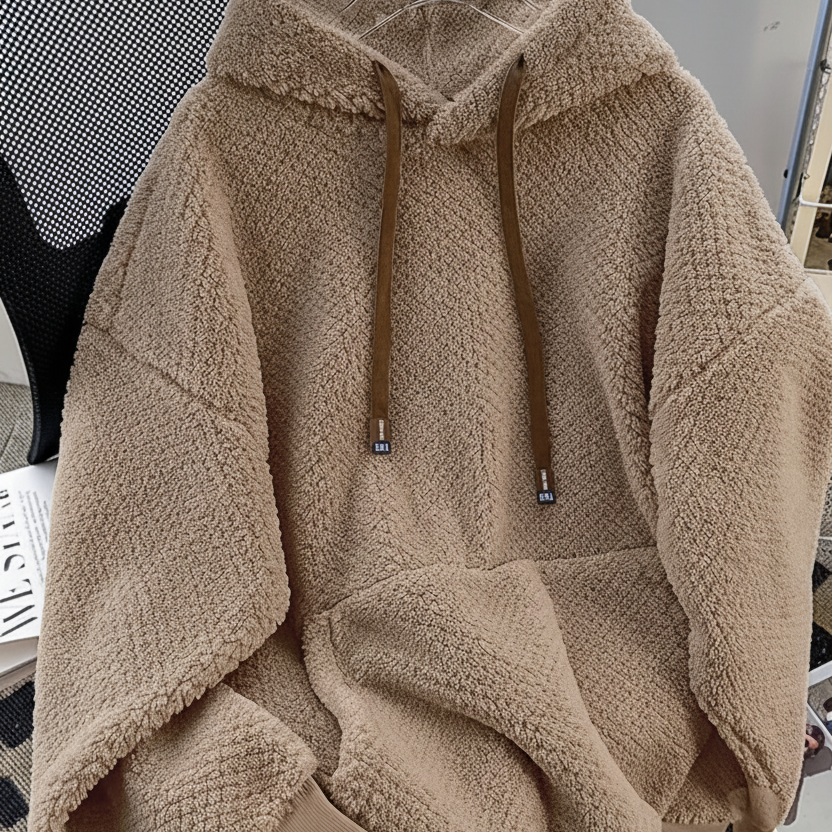 Fleece Hoodie med Huva och Känguruficka, Mjuk och Mysig