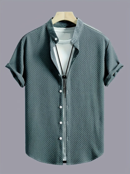 Herr Skjorta Kortärmad Casual Med T-shirt Layered Look, Perfekt För Sommar