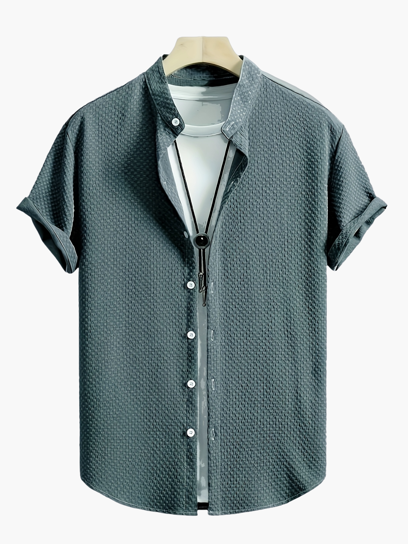 Herr Skjorta Kortärmad Casual Med T-shirt Layered Look, Perfekt För Sommar