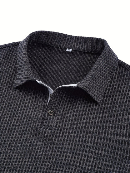 Herr Pikétröja Kortärmad Modern Textur Stil för Vardags- och Fritidsbruk