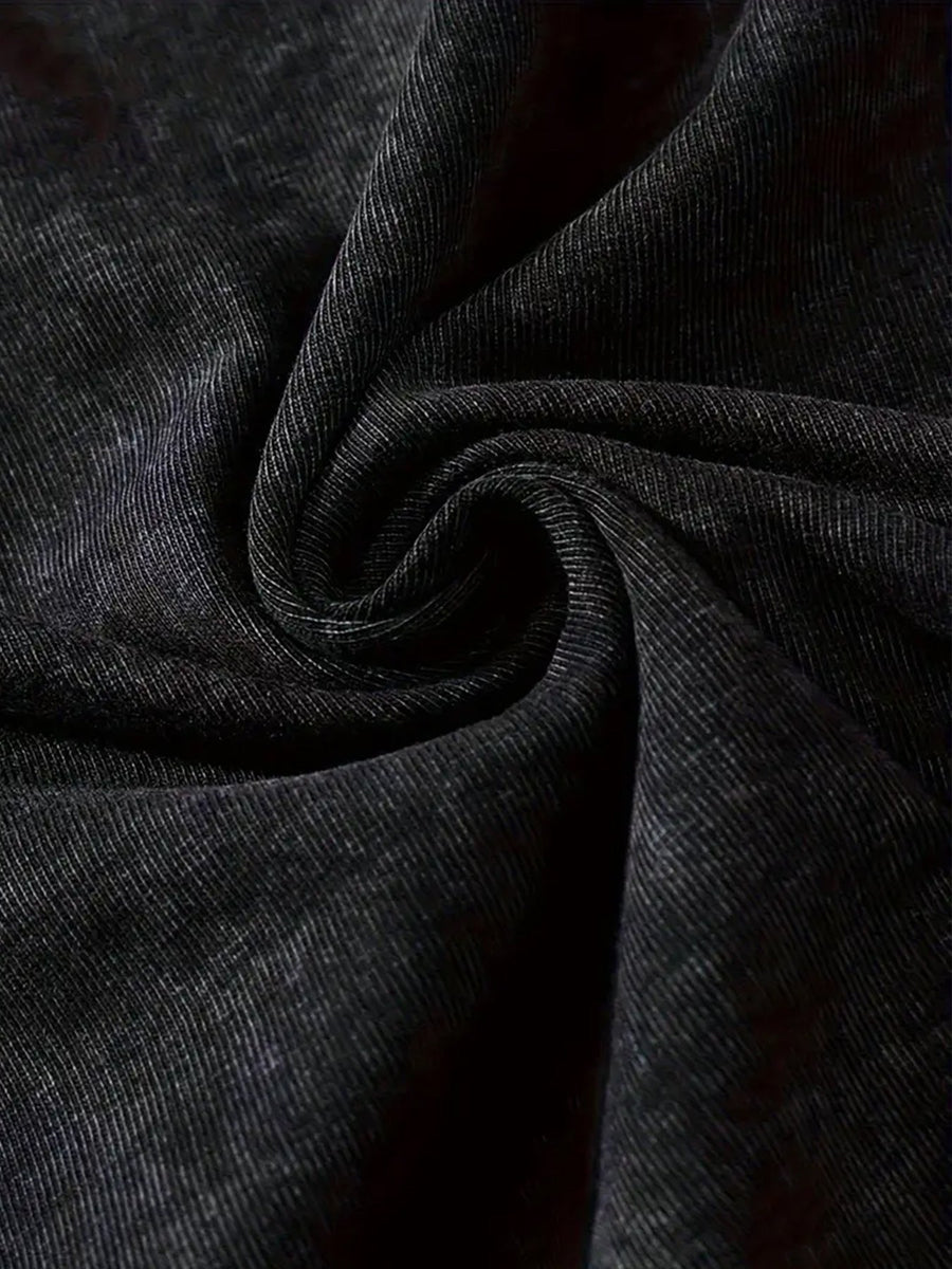 Gråmelerad Hoodie med Huva och Magficka, Texttryck Framtill