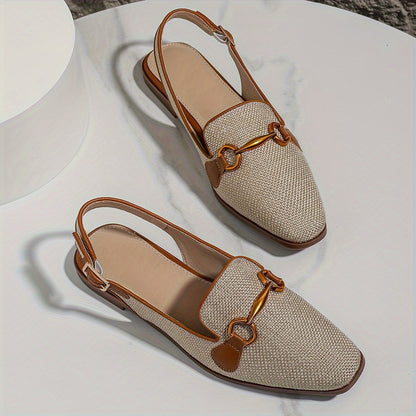 Damloafers med bakrem och spänne – Eleganta vardagsskor för sommar och fritid