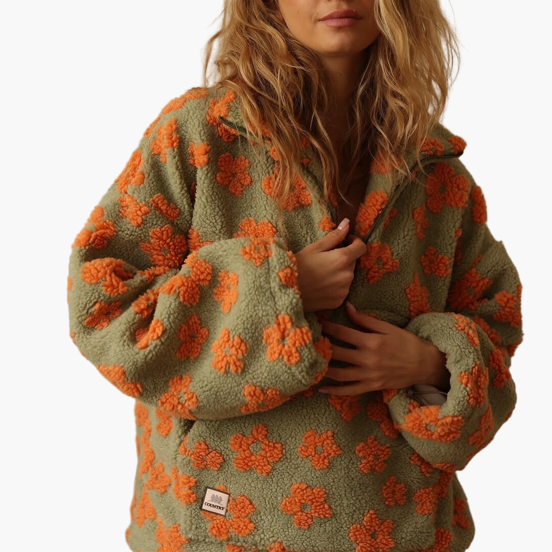 Damtröja med blommönster – Boho Stil, Mysig och Avslappnad för Höst och Vardag