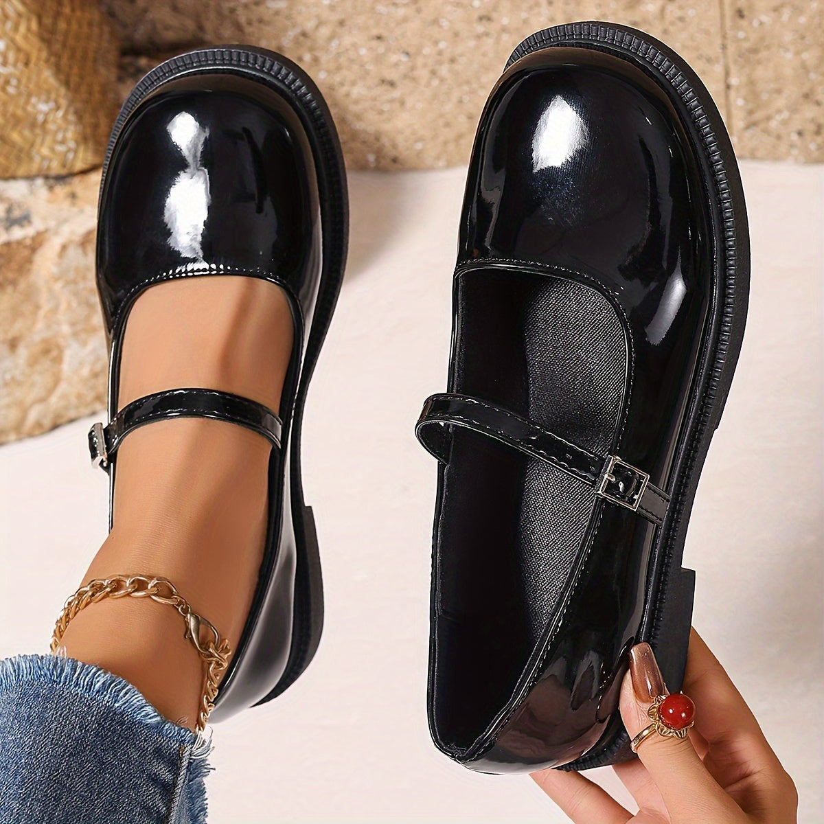 Dam Mary Jane Skor – Klassiska Preppy Loafers för Vardag och Fest