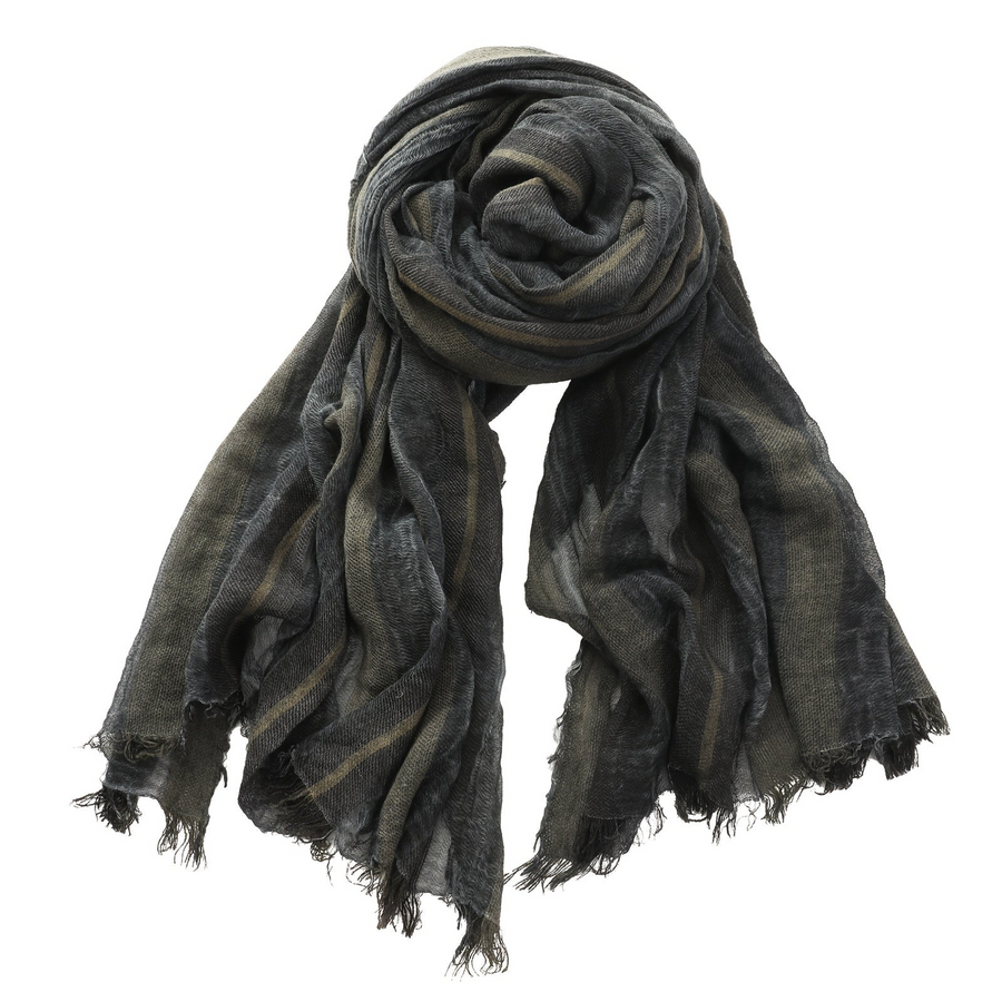 Randig scarf med fransar i mjukt material för unisex