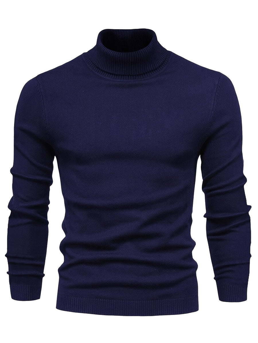 Men’s Classic Ribbed Turtleneck Pullover Sweater