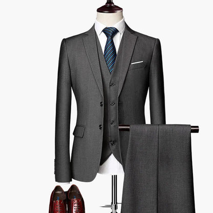 Herr Elegant 3-Delad Kostymset Slim Fit Formell Bröllop & Affär