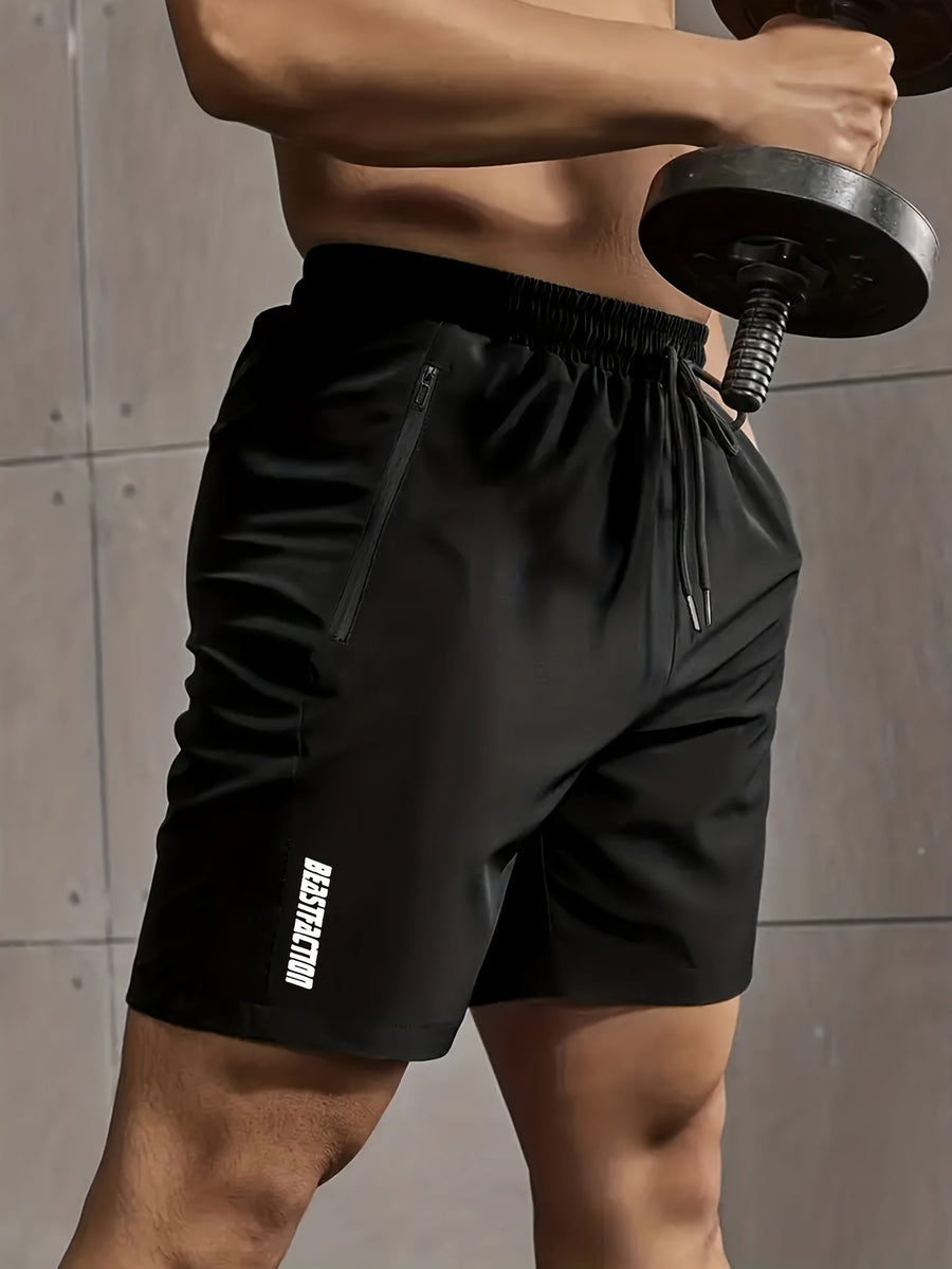 Herr Träningsshorts med dragkedjeficka – Sportiga Gymshorts för Träning & Fitness