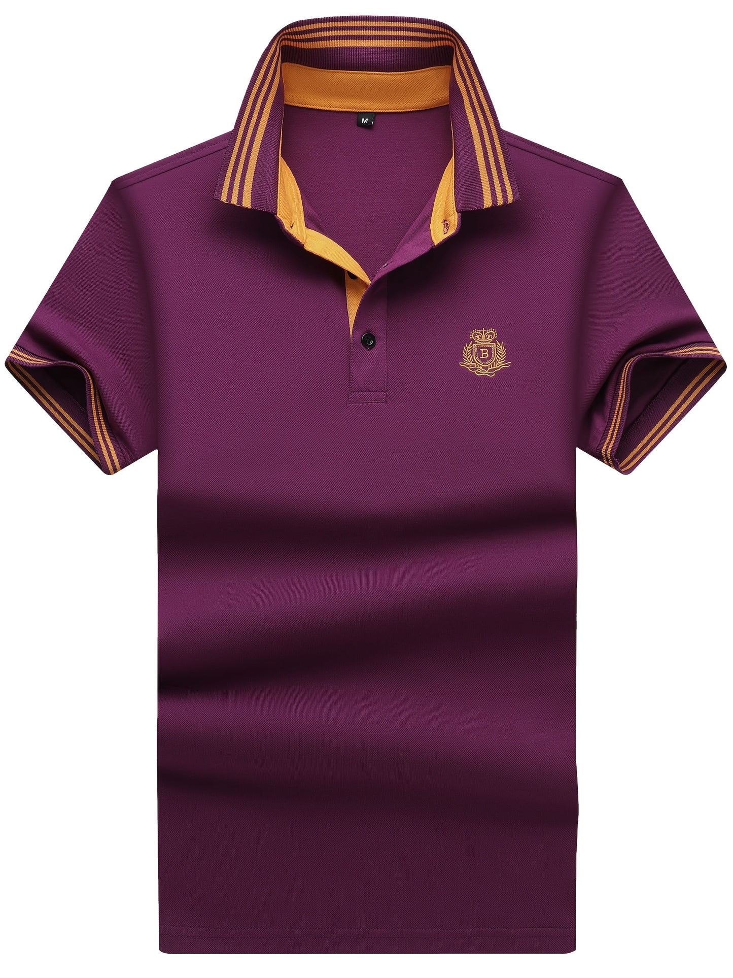 Herr Pikétröja med Sportig Klassikerstil och Broderad Bröstlogotyp – Perfekt för Fritid och Golf