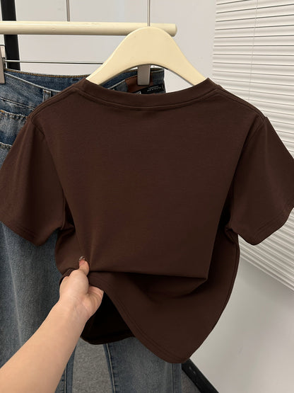 Dam Pyjamaset med T-shirt och Rutiga Byxor för Sommar, Söt Stil, Kort Ärms Pyjamas