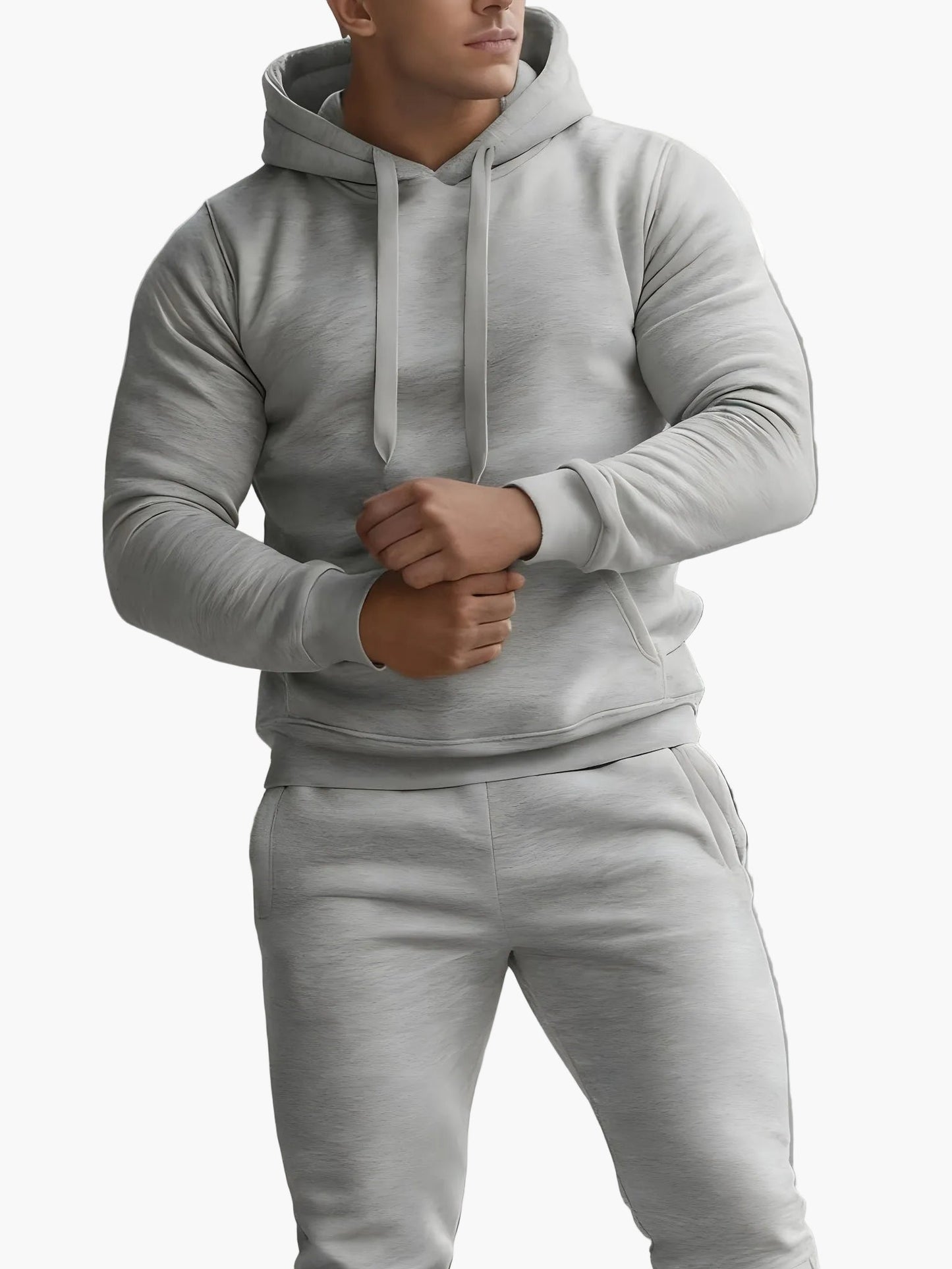 Herr Träningsset Hoodie och Byxor – Sportig Stil för Träning och Fritid