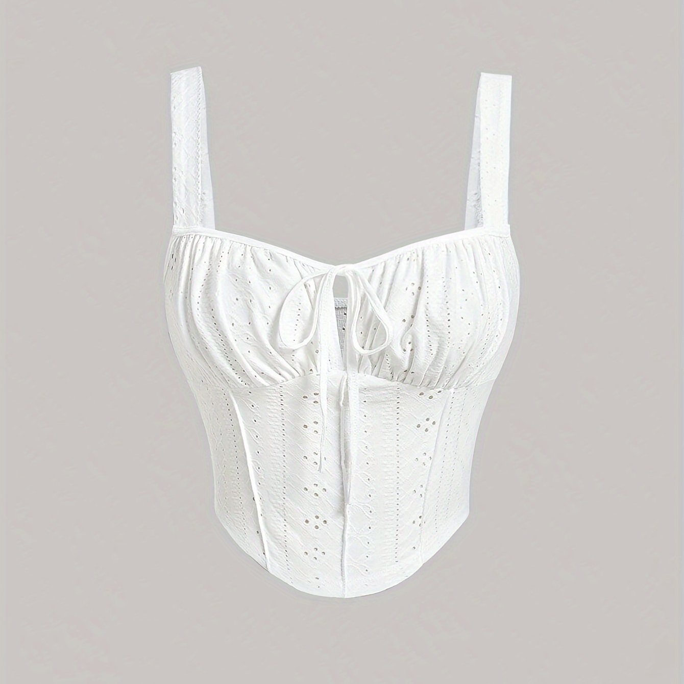 Dam Bustier Top med Knytning – Feminint och Trendigt Modeplagg för Vår och Sommar