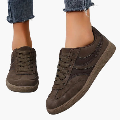 Dam Sneakers Vintage Stil Låga Skor för Vardag och Fritid