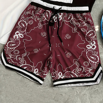 Herr Basketballshorts Streetwear Paisleymönster Sport och Fritid