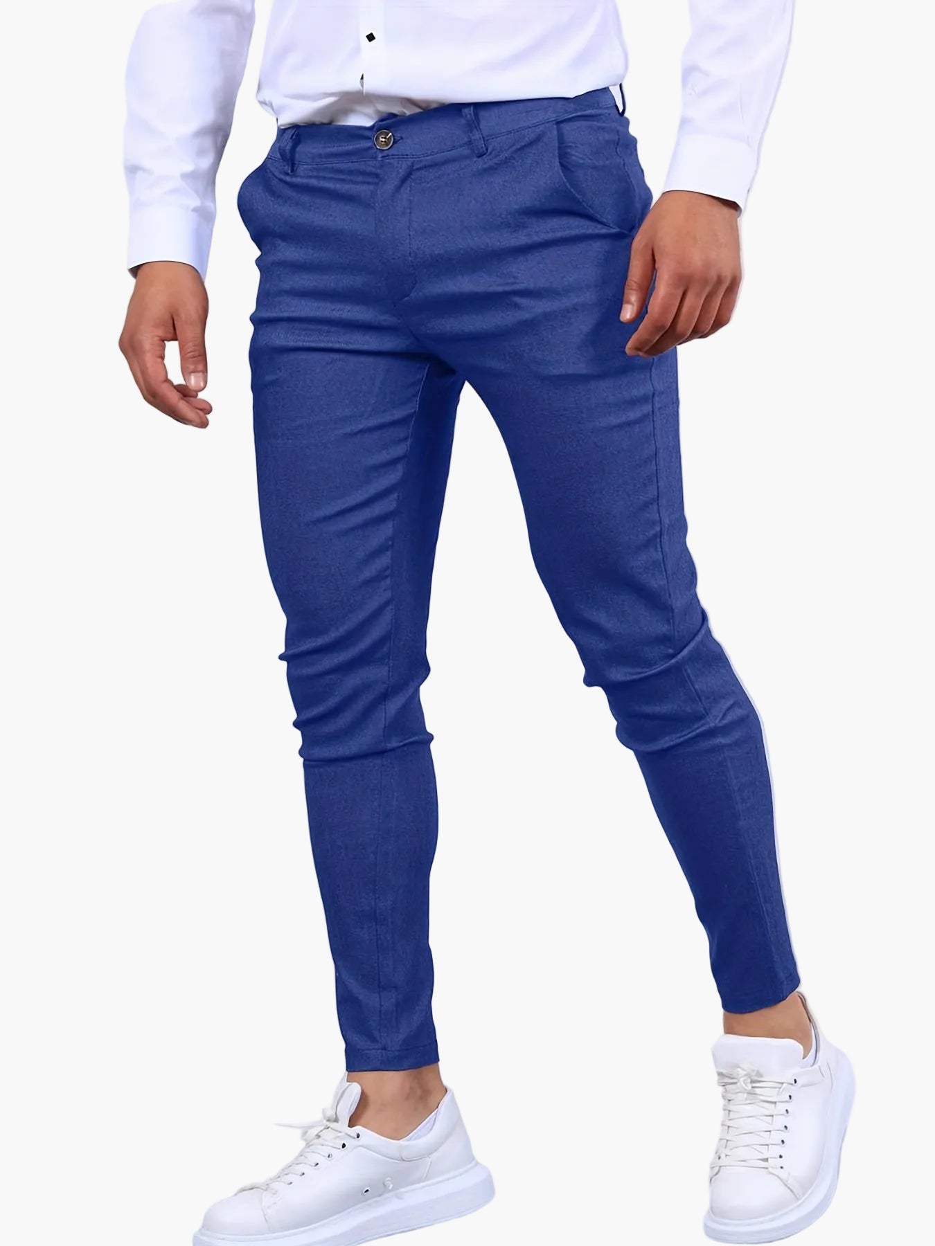 Herr Slim Fit Kostymbyxor för Affär och Kontor, Modern Stil