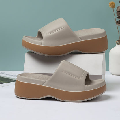 Damsandaler med platåsula och öppen tå – Trendiga slip-in tofflor för sommar och vardag