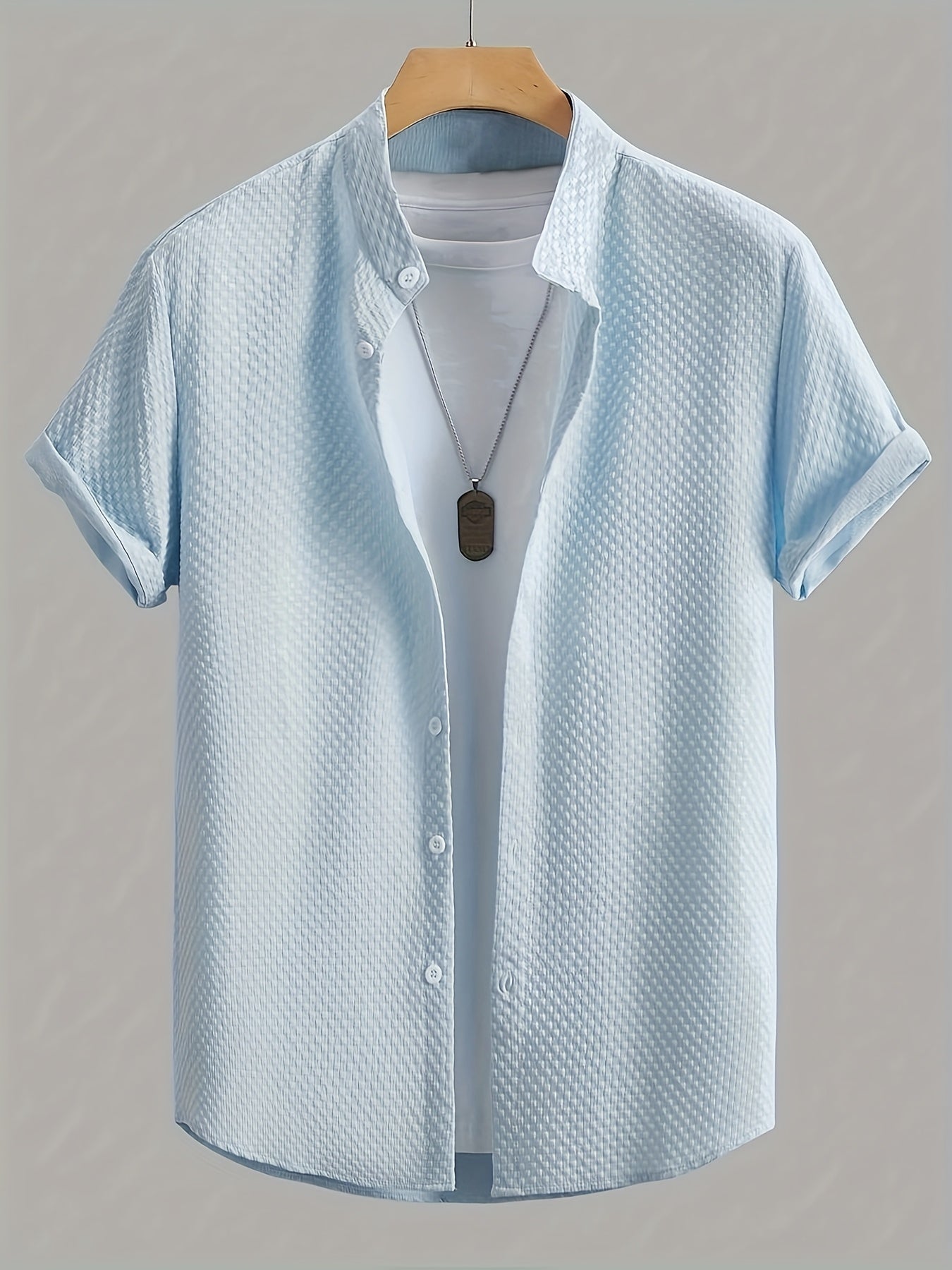 Herr Skjorta Kortärmad Casual Med T-shirt Layered Look, Perfekt För Sommar