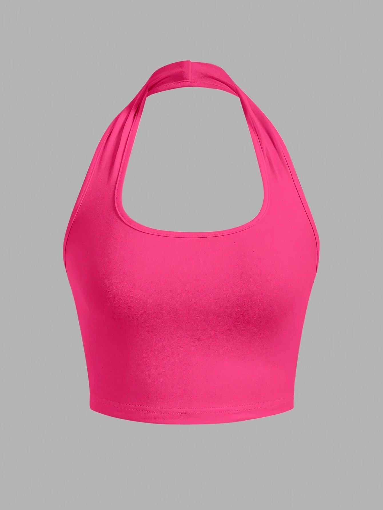 Dam Halterneck Crop Top med Öppen Rygg - Trendig Sommartopp för Vardag och Fest