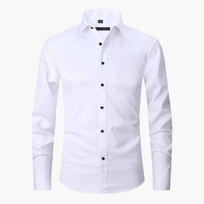 Herrskjorta Slim Fit Affär Elegant Skrynkelfri Långärmad