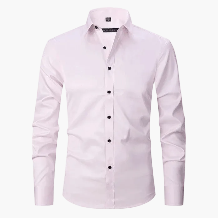 Herrskjorta Slim Fit Affär Elegant Skrynkelfri Långärmad