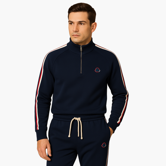 Herr Joggingdress – Sportig Halvzip Träningsset för Vardag och Fritid