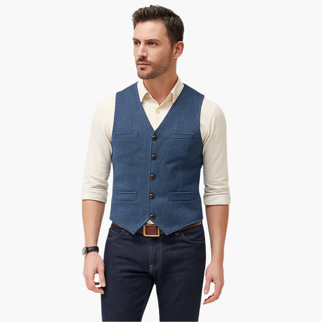 Herrväst i modern stil – elegant och mångsidig väst för avslappnad och festlig användning