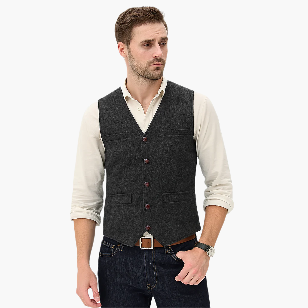 Herrväst i modern stil – elegant och mångsidig väst för avslappnad och festlig användning