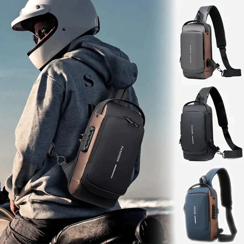 Charlotte – Unisex Anti-stöld Crossbody-väska med Laddare