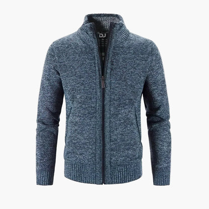 Herr Stickad Zip-Up Cardigan – Modern Vardagsstil och Komfort