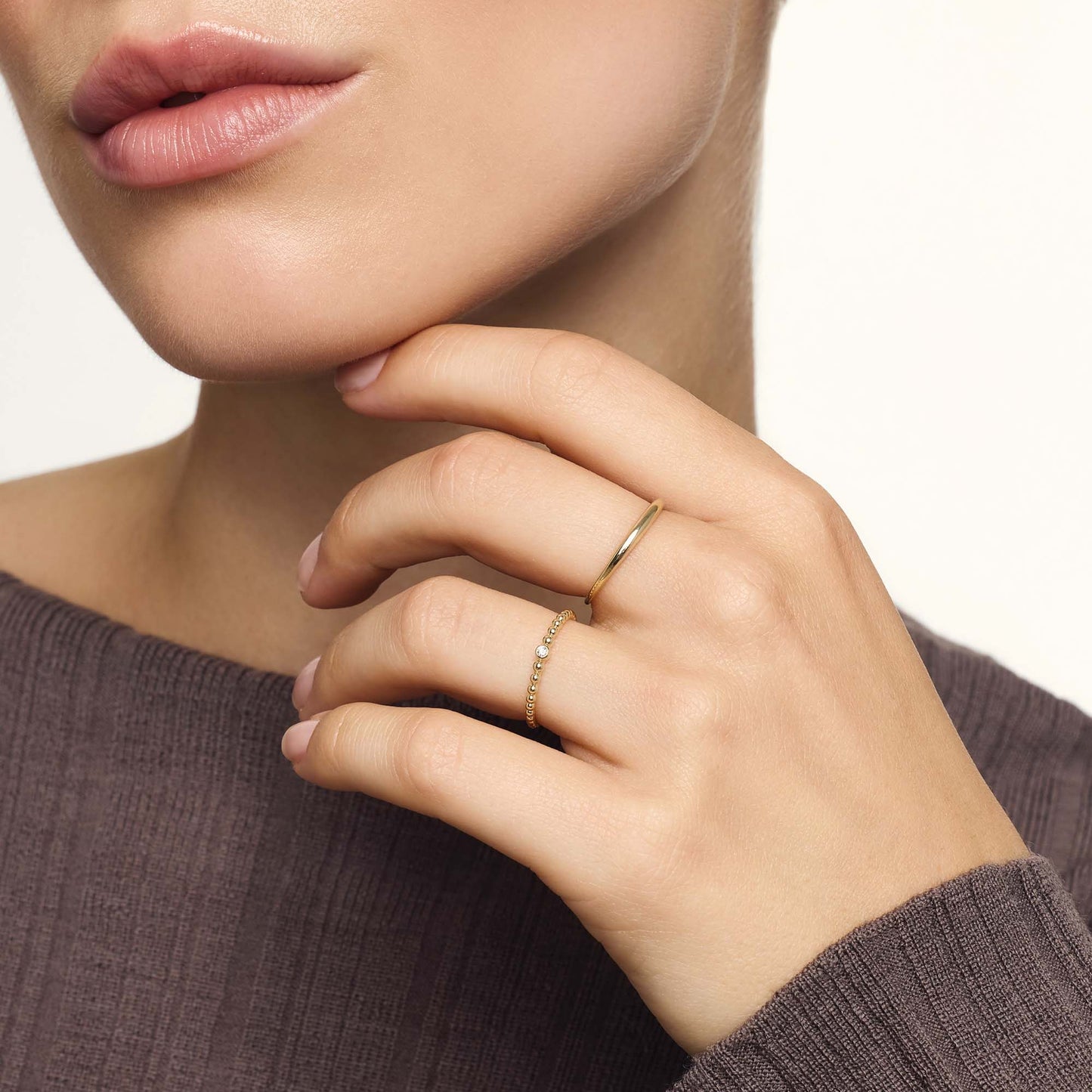Mary – Slim Dome Ring för Kvinnor (guldfärgad)