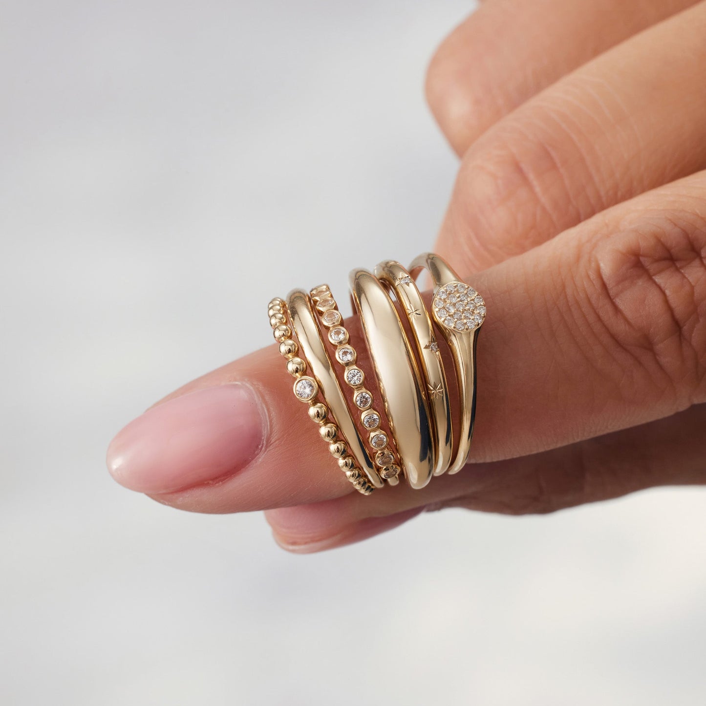 Mary – Slim Dome Ring för Kvinnor (guldfärgad)