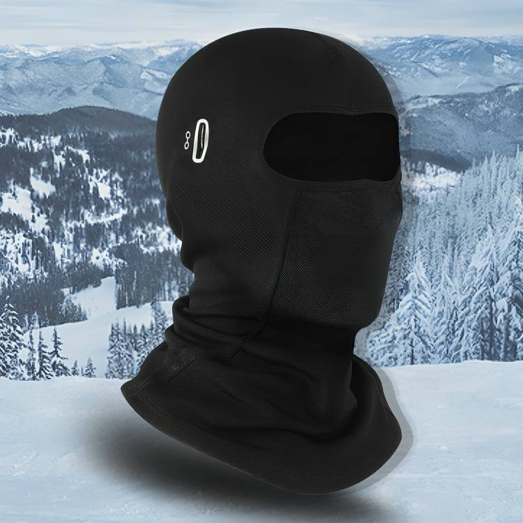 Svart Balaclava med Halsvärmare och Ventilationsnät