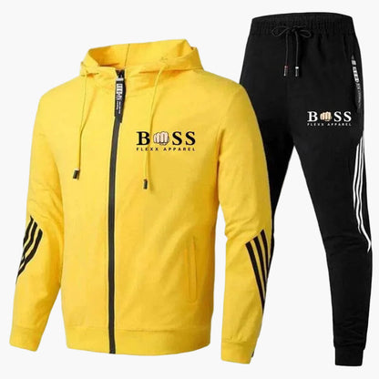 Herr Träningsset Sportig Hoodie och Joggingbyxor – Modern Streetwear & Träningskläder