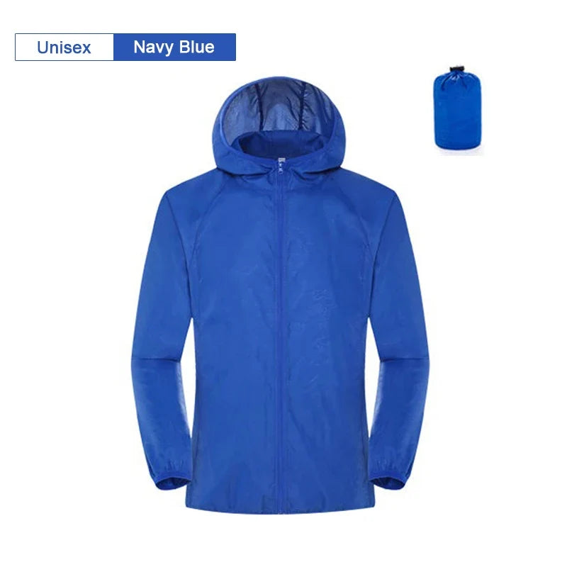 Unisex lättviktsjacka med huva, andningsbar, solskydd och vattenavvisande