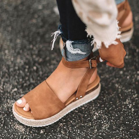 Dam Espadrille Plattformssandal – Trendiga Sommarsandaler för Vardag och Resa