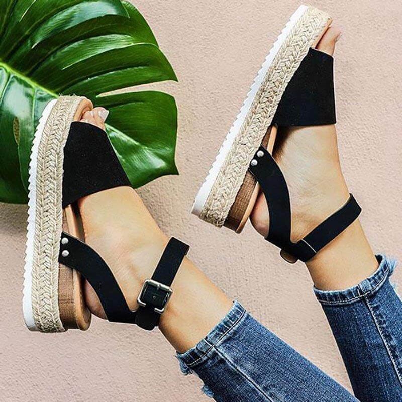 Dam Espadrille Plattformssandal – Trendiga Sommarsandaler för Vardag och Resa