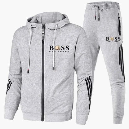Herr Träningsset Sportig Hoodie och Joggingbyxor – Modern Streetwear & Träningskläder