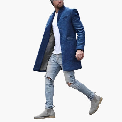 Herrrock Modern Stil – Elegant Lång Kappa för Vardag och Fest
