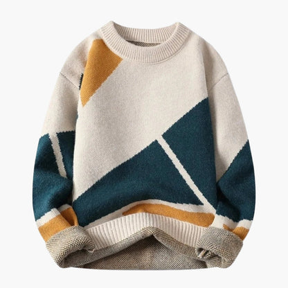 Herr Tröja Stickad Casual Geometrisk Stil Perfekt för Vardagsbruk