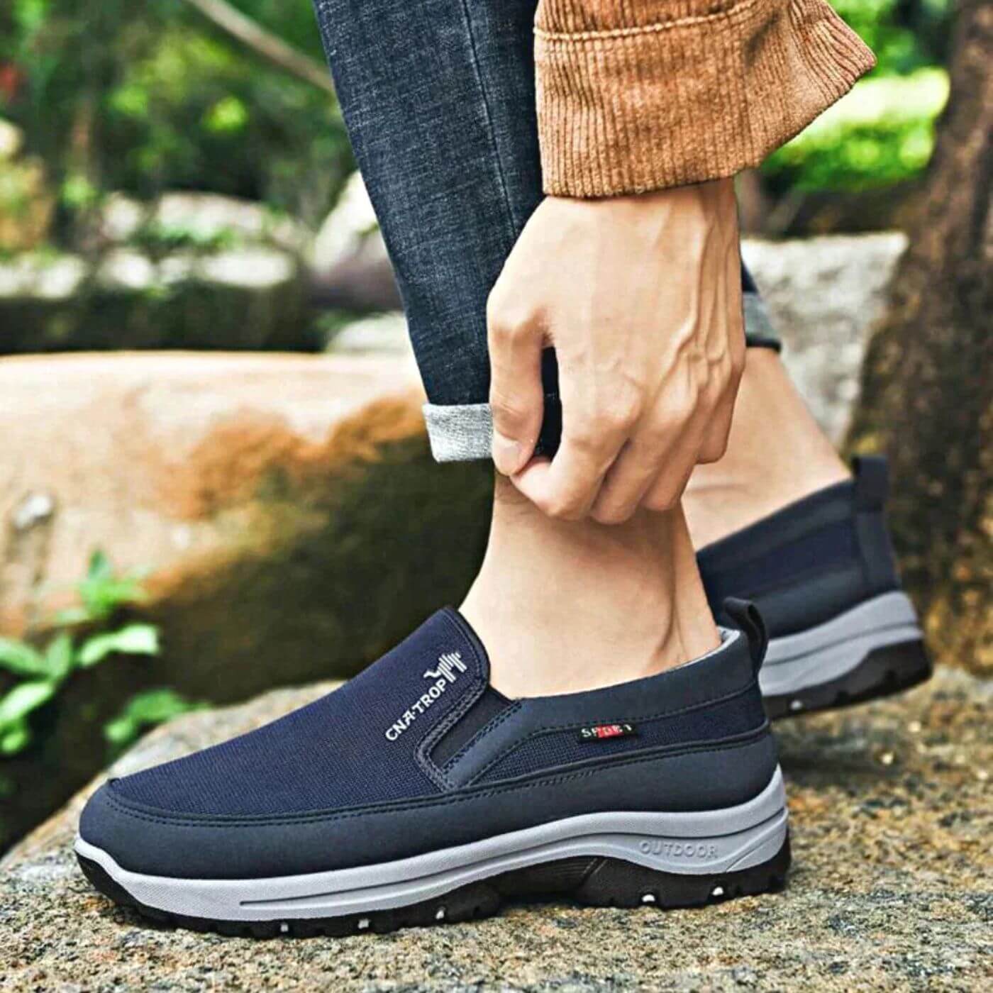 Herrskor Slip-on Sportiga Vardagsskor för Promenad och Fritid