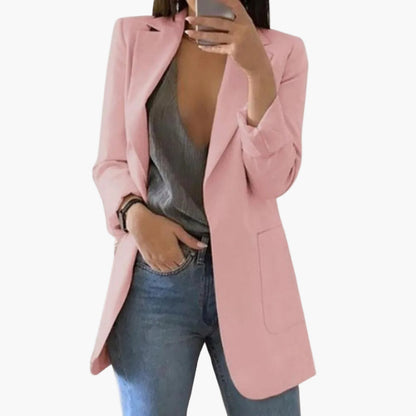 Dam Blazer Lång Modell – Elegant Kavaj för Arbete och Fritid