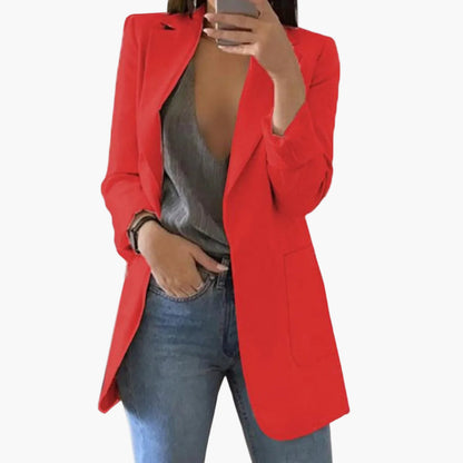 Dam Blazer Lång Modell – Elegant Kavaj för Arbete och Fritid