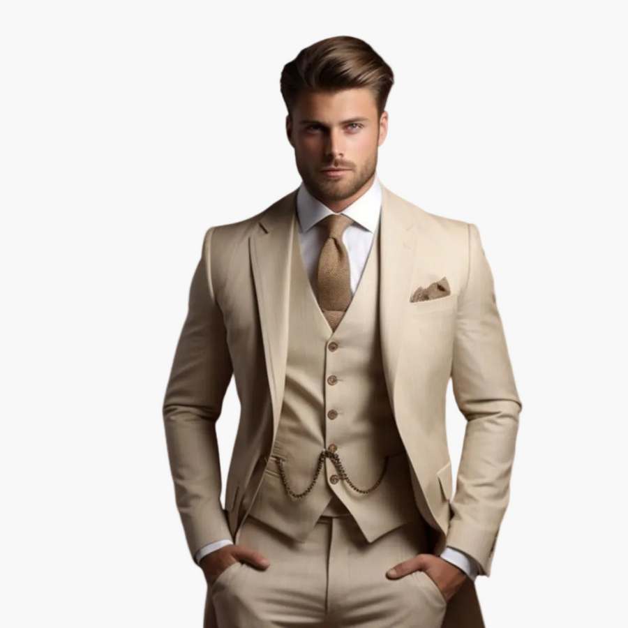 Herr Klassisk Tredelad Kostym för Bröllop och Fest – Slim Fit, Elegant Stil