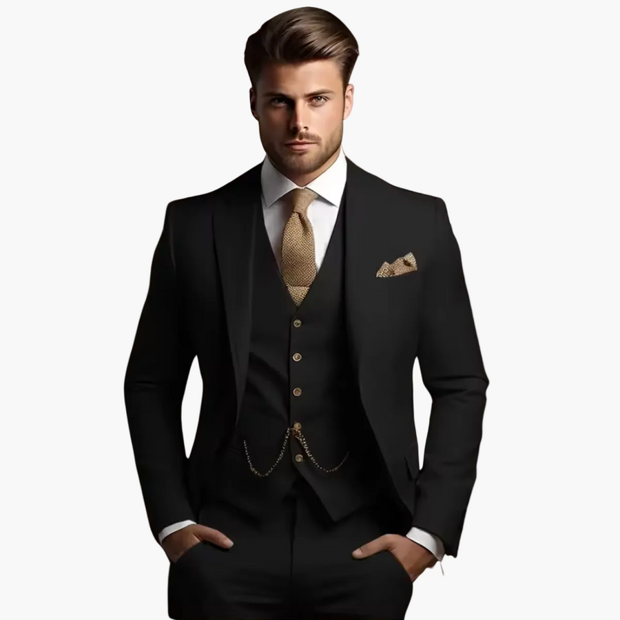 Herr Klassisk Tredelad Kostym för Bröllop och Fest – Slim Fit, Elegant Stil