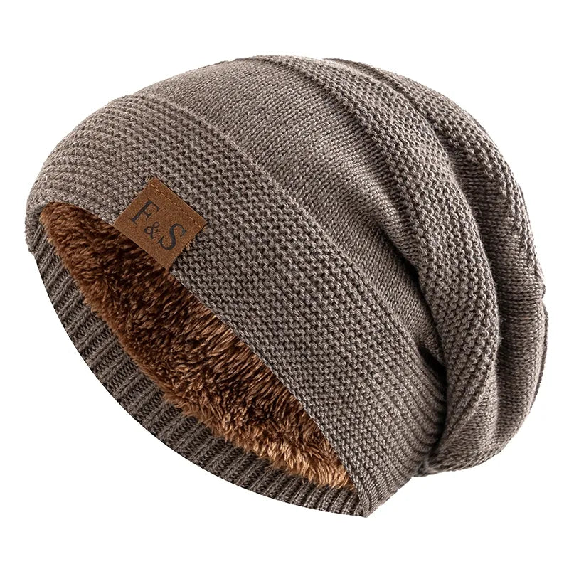 Unisex Ribbad Mössa med Fodrad Insida, Slouchy Passform, Vuxen