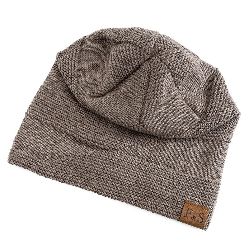 Unisex Ribbad Mössa med Fodrad Insida, Slouchy Passform, Vuxen