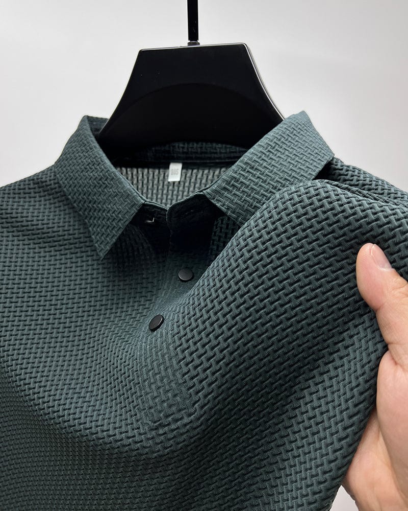 Herr Pikétröja Elegant Textur – Perfekt för Sommar och Fritid
