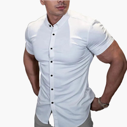 Herr Skjorta Slim Fit Kortärmad – Modern & Elegant Stil för Vardag och Fest