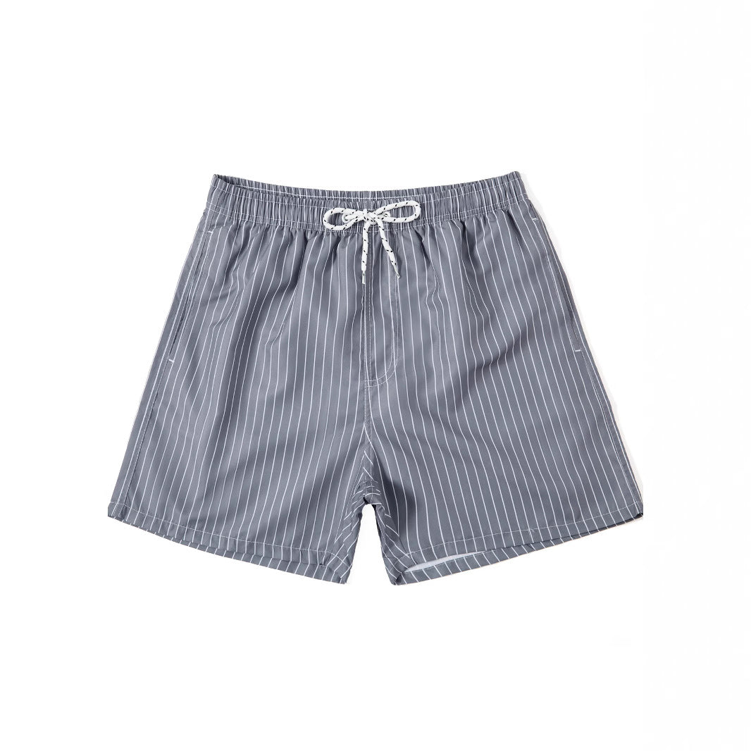 Herr Strandshorts med Smala Ränder – Lediga Badshorts för Strand och Vardag