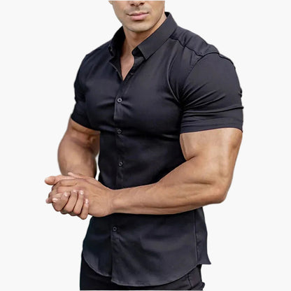 Herr Skjorta Slim Fit Kortärmad – Modern & Elegant Stil för Vardag och Fest